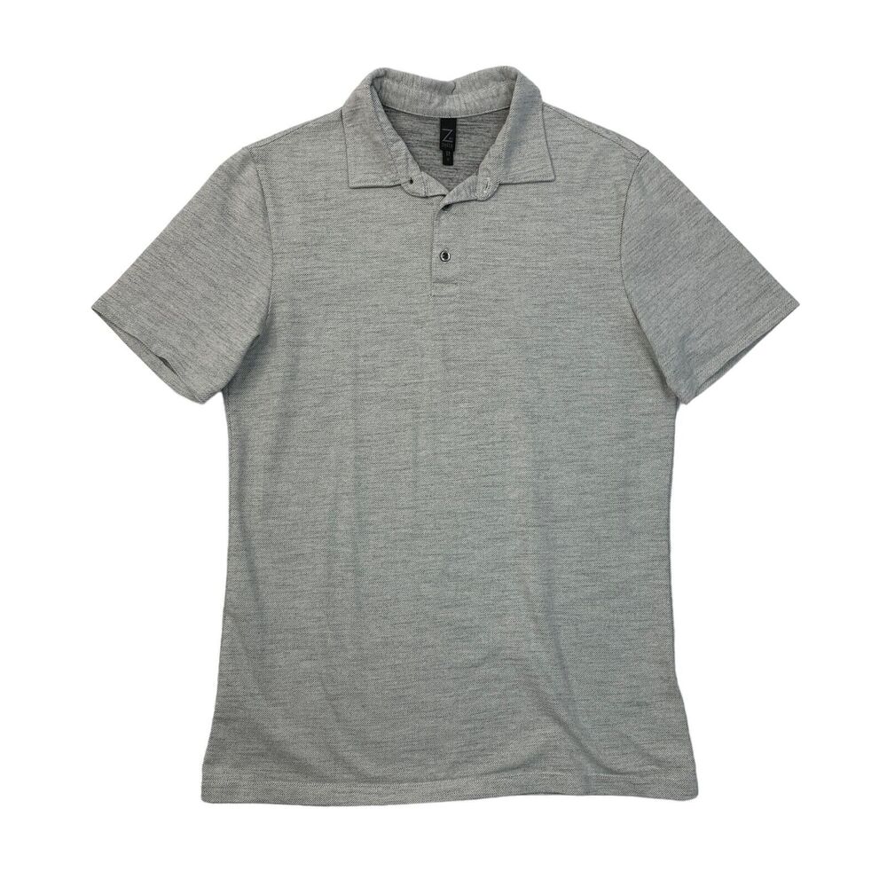 Z by Zella Polo Shirt Mens S Small Shadow Grey Short Sleeve Cotton Blend Golf
